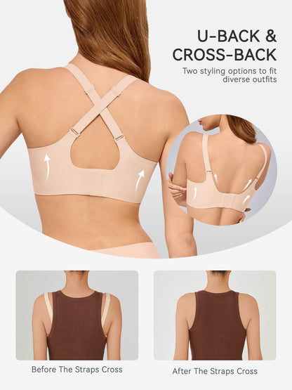 LUCKMEEY Bras for Women No Underwire Wireless Bras - Seamless Push Up Full Coverage Bralettes Comfortable Everyday Bra
