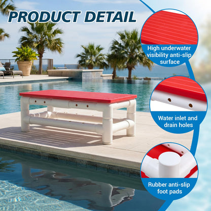 BreezeHug Water Aerobic Exercise Step, Aquatic Step, Aerobic Fitness Platform for Pool Fitness, Rehabilitation, Weight Loss and Multipurpose, 23.5" x 11" x 8.5"