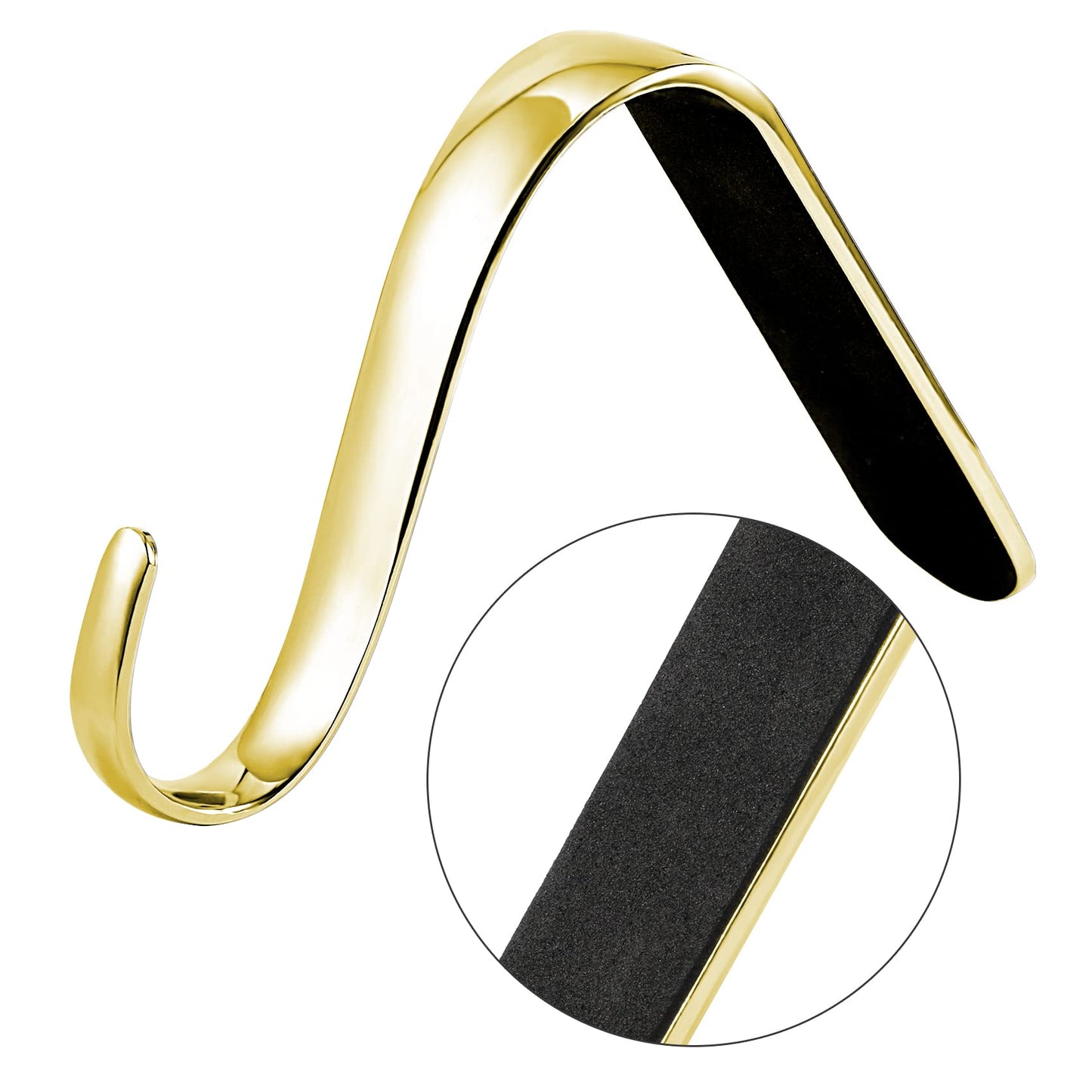 Sunshane 4 Pieces Christmas Stocking Holders Mantel Hanger Hooks Xmas Mantle Grips Set Safety Hang Stocking Clips for Christmas Party Decoration (Gold)