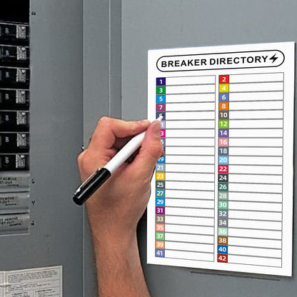 16 Sheets Breaker Panel Labels Electrical Box Sticker Numbers Breaker Panel Labels Electrical Sticker Number Catalog Load Center Adhesive Waterproof Reusable（Mix Colors）