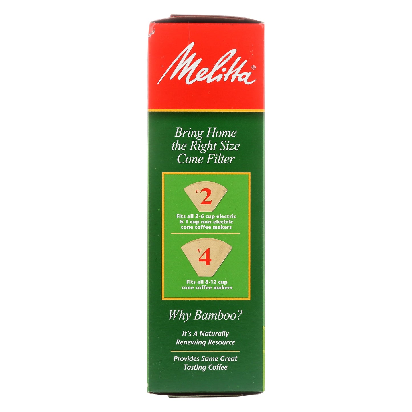 Melitta #2 Cone Coffee Filters, Bamboo, 80 Count