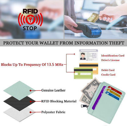 YOXIER Slim Minimalist Wallet, Front Pocket Wallets, RFID Blocking, Credit Card Holder for Men & Women (Nile Blue)