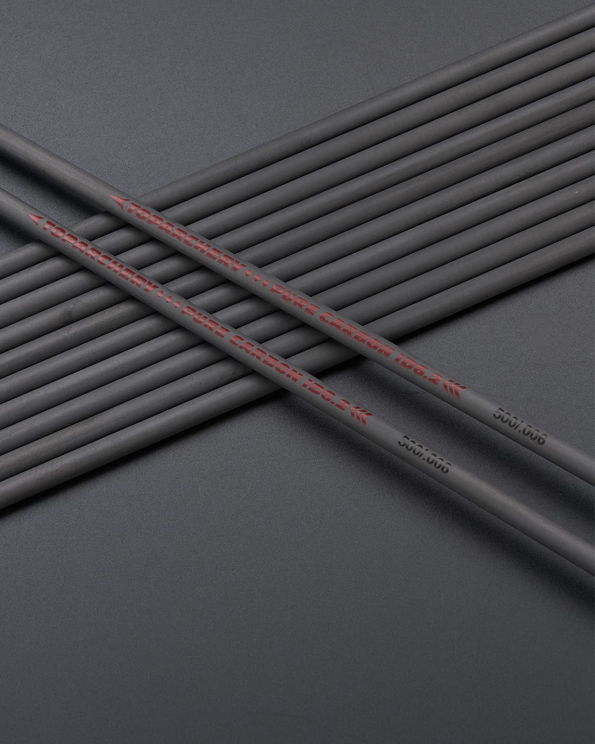 TOPARCHERY Arrow Shafts Pure Carbon Shafts 31 Inch Arrow Tube Spine 300 350 400 500 600 for DIY Hunting Arrows Recurve Bow Compound Bow 12Pcs (Spine:500)