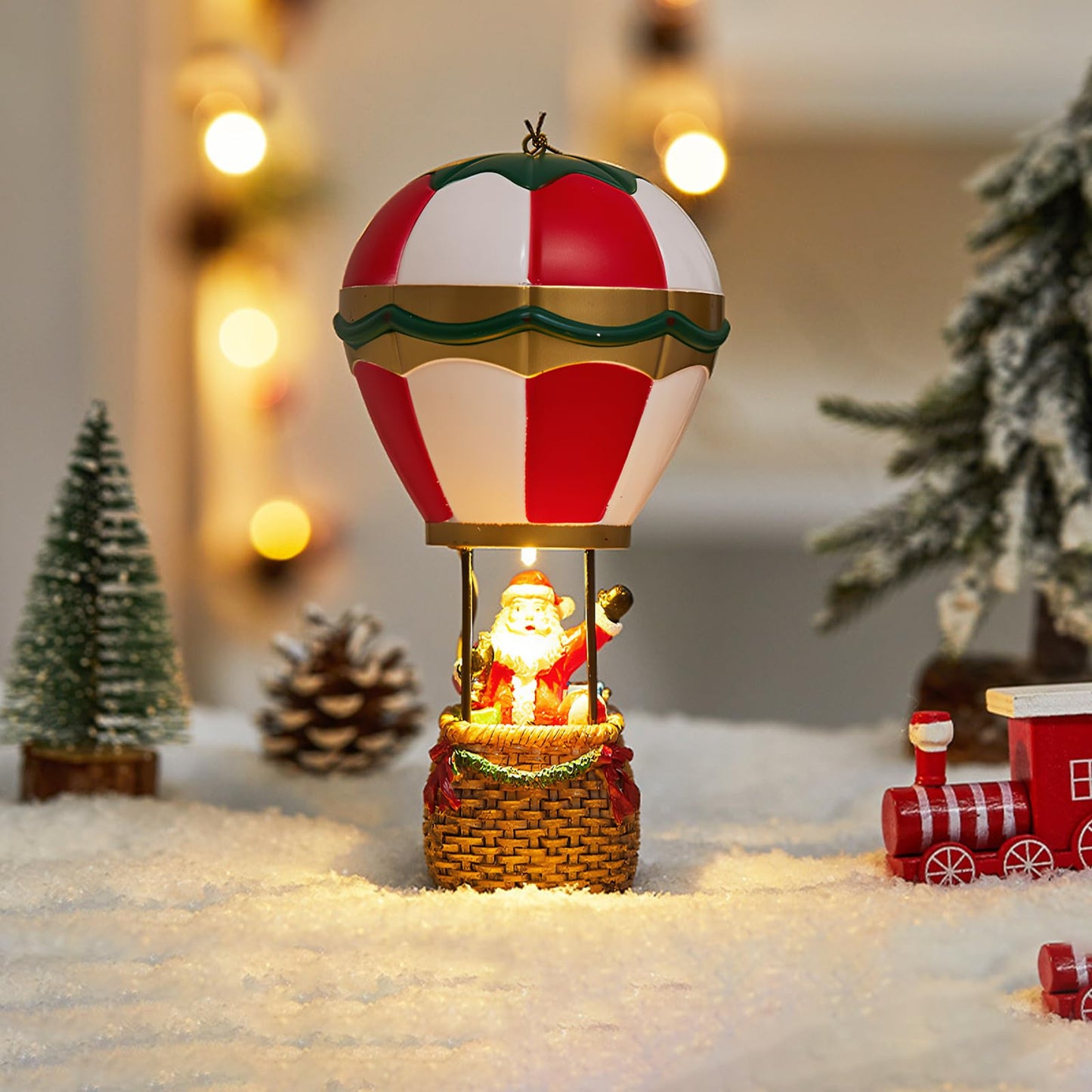 7" Parachute Santa Claus Figure Portable Desktop Night Light Cute Christmas Ornament Home Dorm Decorations Funny Santa Figurine Bedside Lamp Holiday Party Indoor Fireplace Bedroom Decor Xmas Gift