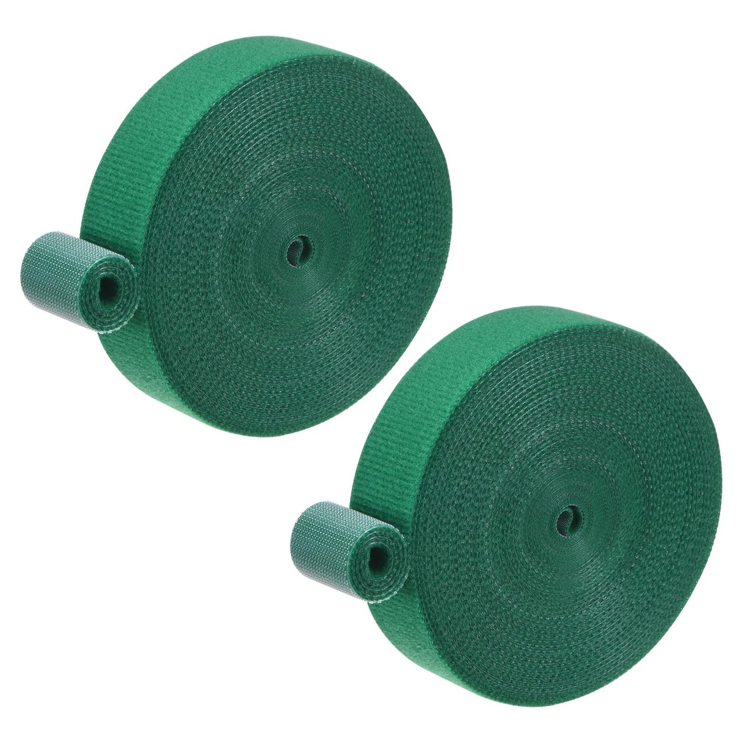 M METERXITY 2-Roll Garden Plant Tape, 33 ft x 0.8 in Garden Hook and Loop Plant Ties Multi-Purpose Use Adjustable and Reusable Twist Wire Tape for Plants/Flowers/Vines [Green]