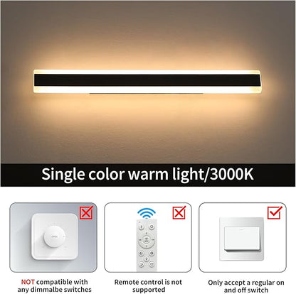 2 Pack Long Outdoor Wall Light, 47.2inch Modern Wall Sconce, 3000K Warm White, IP65 Waterproof, White Acrylic, 42W Minimalist Exterior Light Fixture for Garage, Patio, Porch, Garden