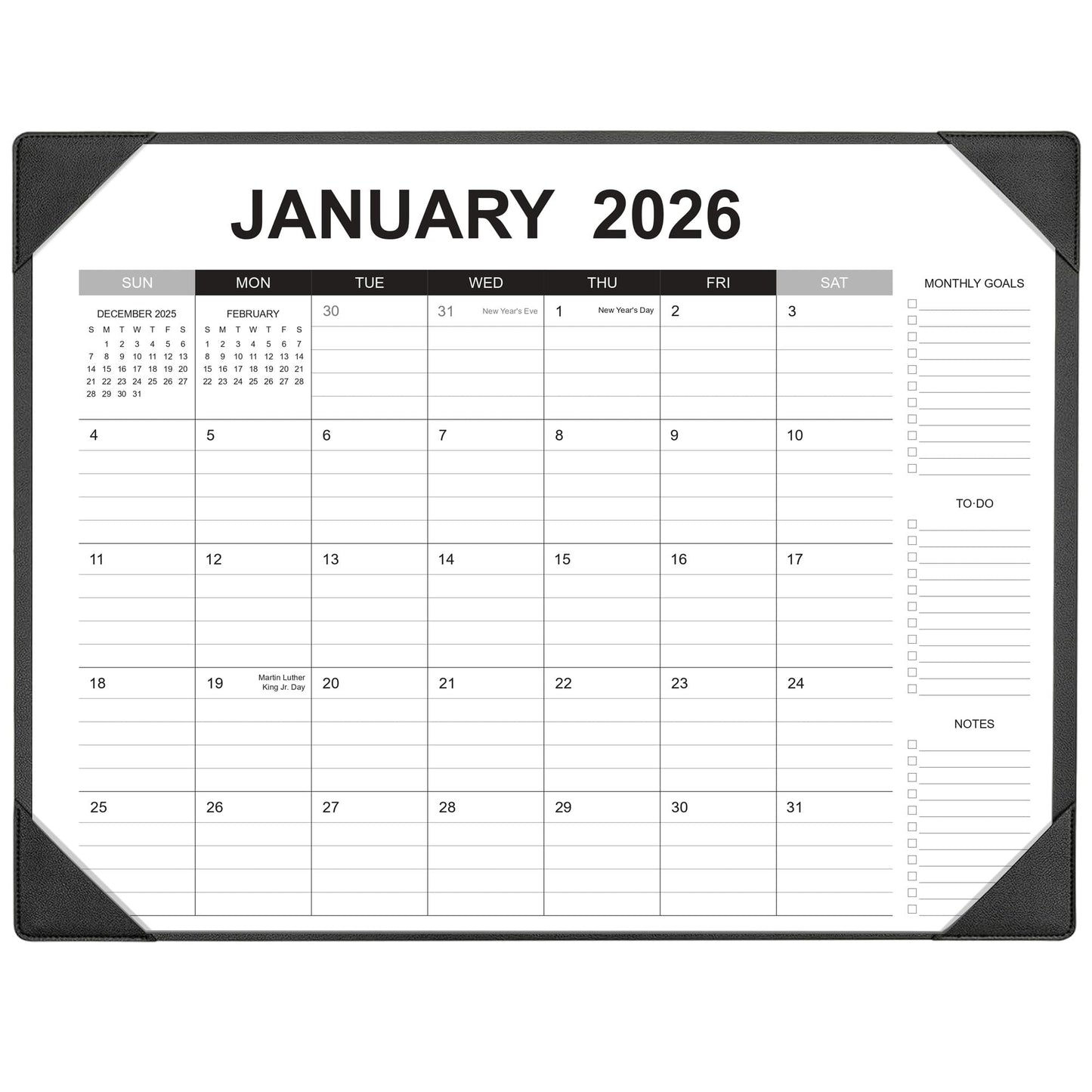Desk Calendar 2026-2027 with Desk Mat – 22" x 17" Large Desk Pad Calendar Runs from January 2026 to June 2027, Office Supplies Desktop Calendar with To-Do, Notes & Goals Sections, for Office Planning or Organizing