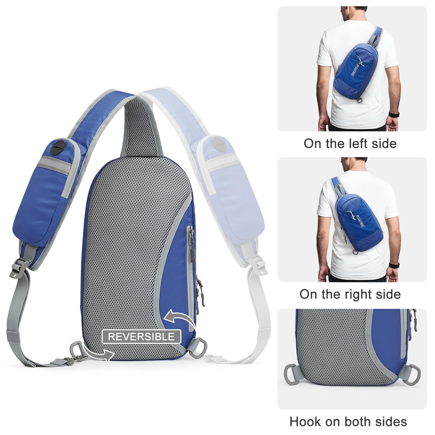 G4Free Sling Bag RFID Blocking Crossbody Backpack with Front Pocket Hiking Daypack Chest Bag for Women Men