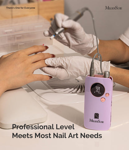 MelodySusie Portable Nail Drill 30000 RPM,SC320F Professional Rechargeable Electric Nail File,Cordless Nail E File for Acrylic Nails Gel Polishing Removing,Efile Nail Kit for Manicure Salon Home,White