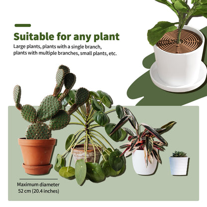 Fkereg 20.5 Inch Large Round Plant Pot Grid Cover, Cuttable Flower Pot Soil Covers Protectors from Animals, Dog Cat Digging Stopper with Deep Stakes for Indoor Outdoor Gardening (Black)