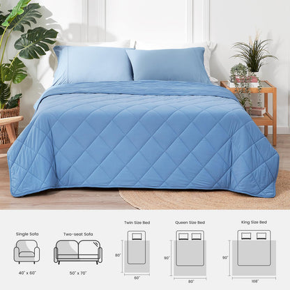 Cozy Bliss Cooling Blanket for Hot Sleepers, Q-Max 0.4 Cooling Comfort for Girls Boys, Cold Blankets for Night Sweats Sleeping, Ultra-Cool Lightweight Breathable Summer Blanket for Travel