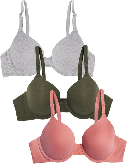Fruit of the Loom Womens Smooth Cotton T-Shirt Bra - Ultra-Soft, Flexible, and Invisible Under Tees