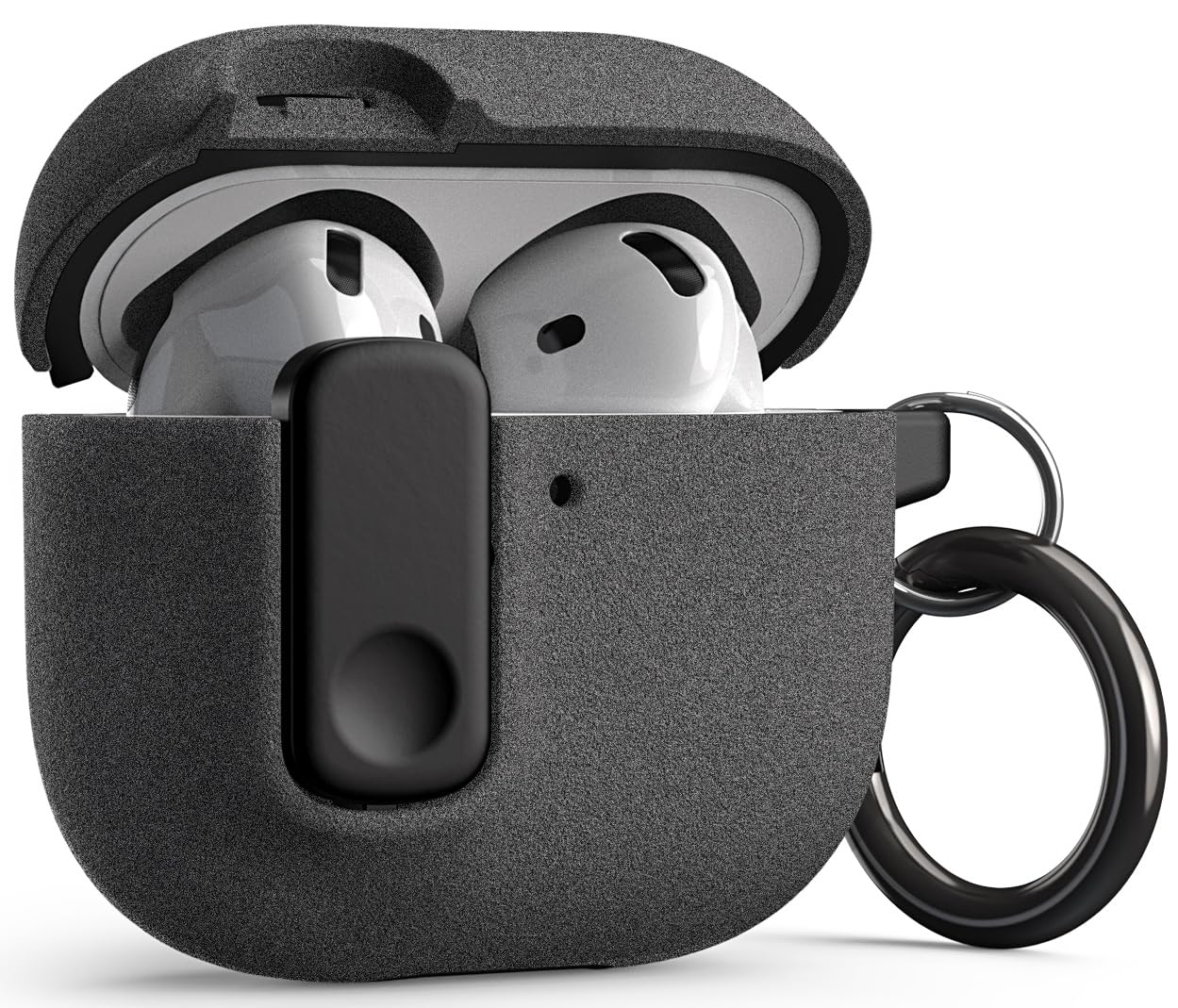 VRS DESIGN Modern Lock Case for Apple Airpods 4th Generation (2024), Rugged Protection with Secure Lock for Airpods 4 Case (Sandstone) [US Patent Registered]