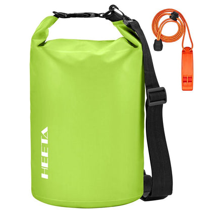HEETA Waterproof Dry Bag for Women Men, Roll Top Lightweight Dry Storage Bag Backpack with Emergency Whistle for Travel, Kayaking, Boating, Camping, Beach, Cruise Ship Essentials (Lemon Green, 40L)