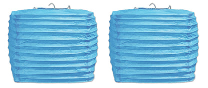 Beistle 2 Piece 8" Square Paper Lanterns, Turquoise
