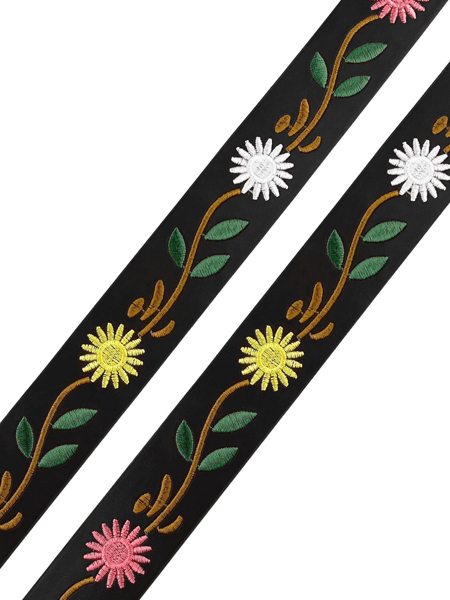 Beautiful Nomad Belts for Women Western Fashion Boho Embroidery PU Leather Belt for Jeans Dress