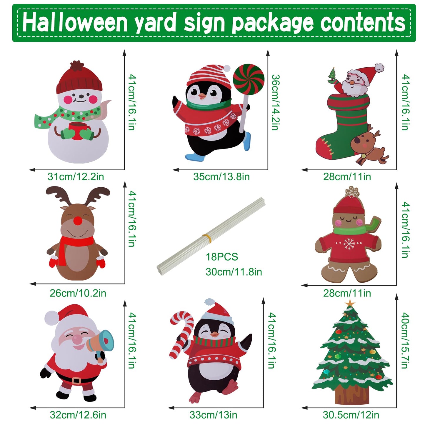 Onory Outdoor Christmas Decorations - 8pcs Large Yard Signs with Stakes for Holiday Party Decor