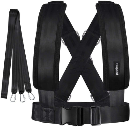 CLISPEED Fitness Sled Harness Workout Harness Exercise with Pull Strap for Resistance Training