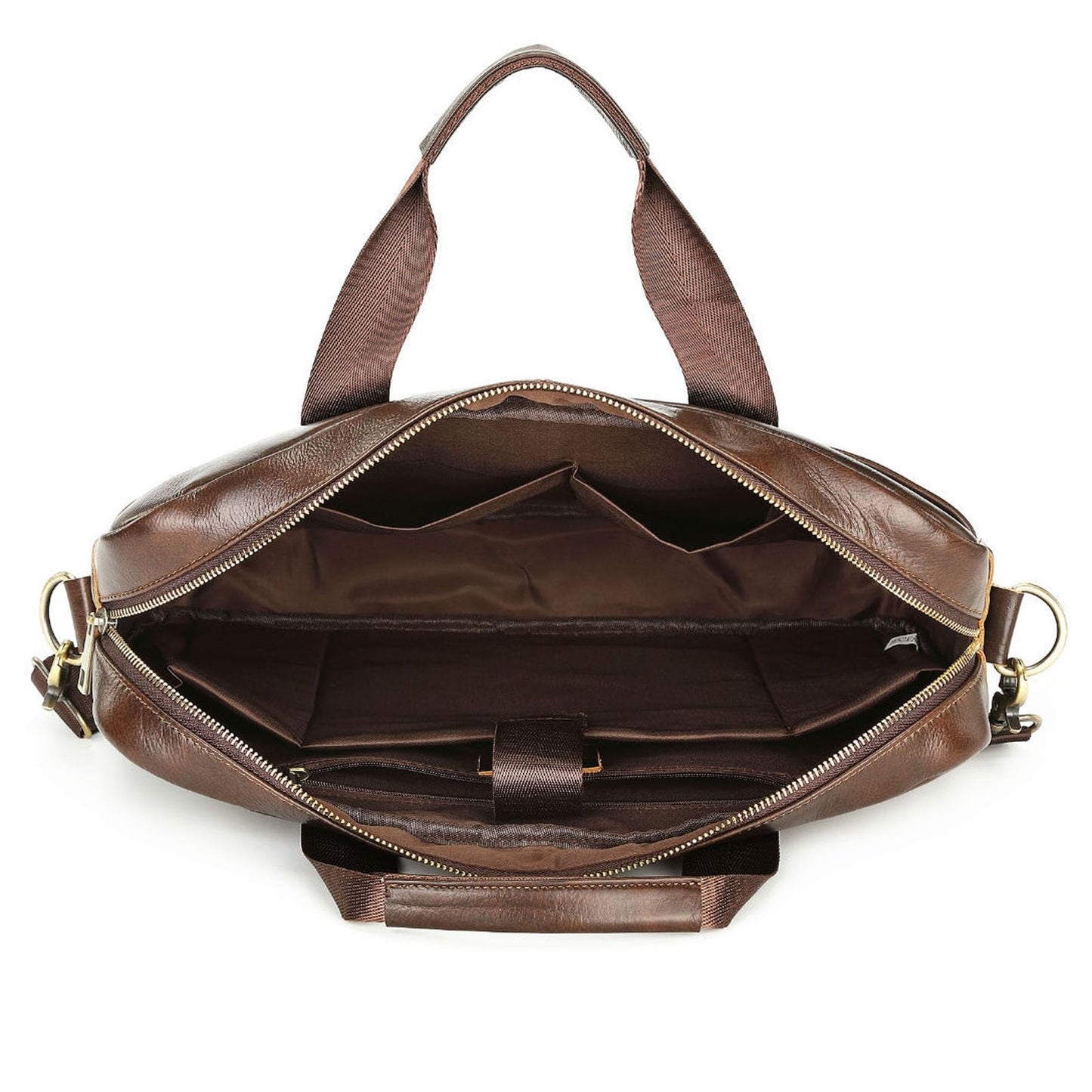 Messenger Bag for Men 15.6" Vintage Leather Waterproof Laptop Briefcase Computer Laptop Bag Shoulder Bag for Office Business (Brown)