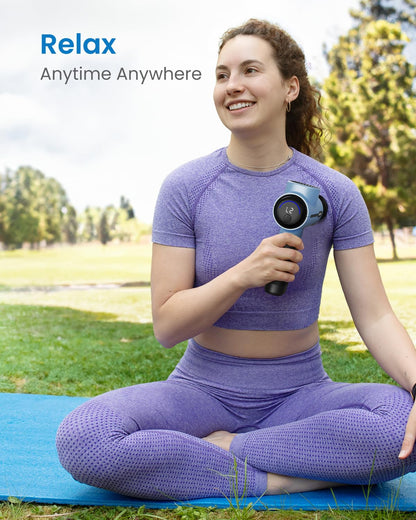 RENPHO Massage Gun Deep Tissue, Portable Percussion Massager for Back and Neck, Gifts for Men and Women, Handheld Device with Carry Case, Active Green