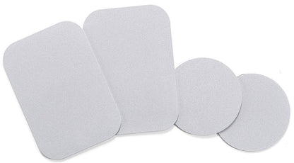 Mount Metal Plate with Adhesive for Magnetic Cradle-Less Mount by WixGear - X4 Pack 2 Rectangle and 2 Round (Compatible with Magnetic mounts) (Black)