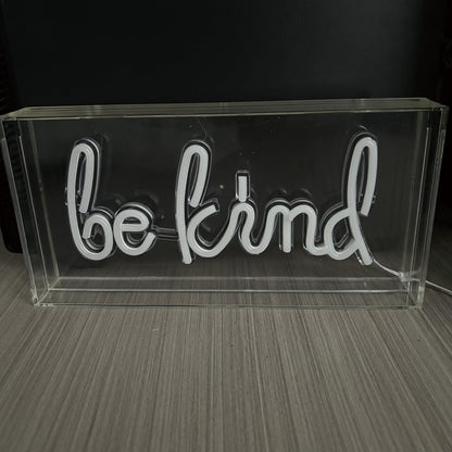 Be Kind Neon Light Sign,3D Standable Neon Marquee Letters Sign for Girls Room Decor Home Bedroom, Pub, Hotel, Beach, Cocktail, Man Cave Gift,USB Powered 11.8"*5.9"*1.7"