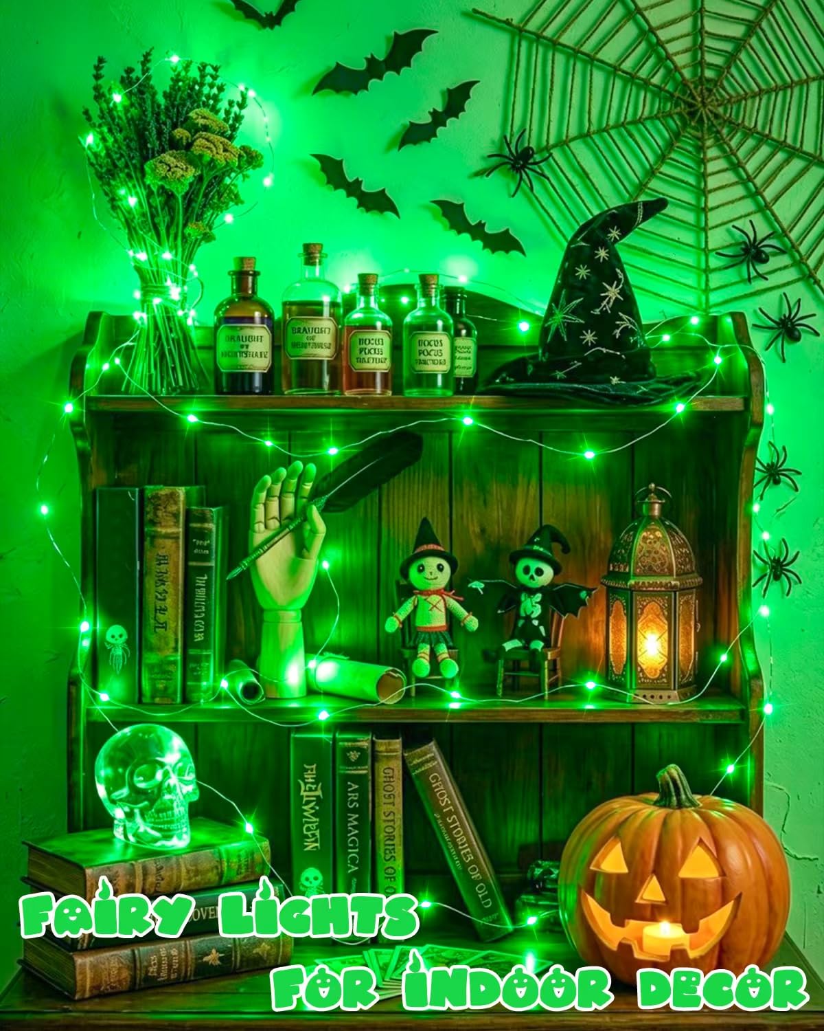 4 Pack 60 LED Fairy Lights Battery Operated with Timer, 20FT Waterproof String Lights Indoor Outdoor, Cuttable Battery Light for Home Bedroom Wedding DIY Centerpiece Christmas Decorations (Green)