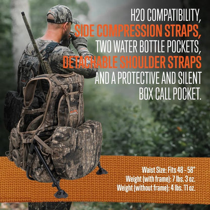ALPS OutdoorZ Grand Slam Turkey Vest Featuring Removable Sit Anywhere Kickstand Frame and Fold-Away Seat, Large Game Bag, and Cell Phone Use in Pocket, Standard, Realtree Timber