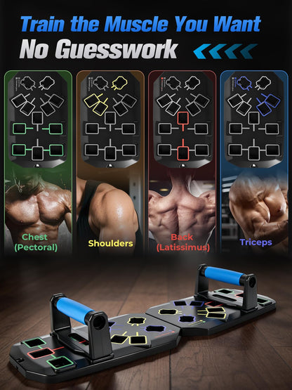 Push Up Board With Square Slots, Puzzle-Style Snap Design Workout Equipment With Handles for Home Gym Fitness Training for Men and Women