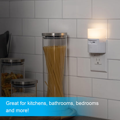 GE Ultrabrite Dimmable Sconce LED Night Light GEPlug-In, Energy Efficient, Dusk-to-Dawn Sensor, Adjustable Brightness, Ideal for Bedroom, Bathroom, Hallway, Nursery, White, 45123, 1 Pack,