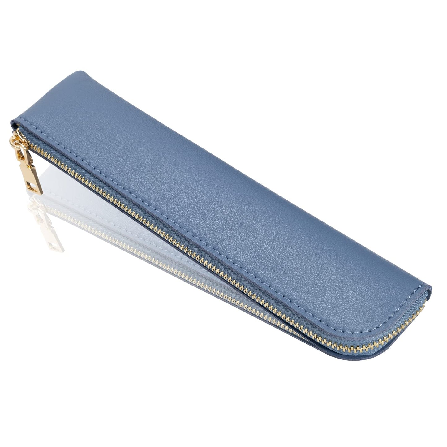 Sluxa Leather pencil case, Thin soft pen bag, Small pencil case for adults,Senior leather Minimal pencil pouch with zipper.…