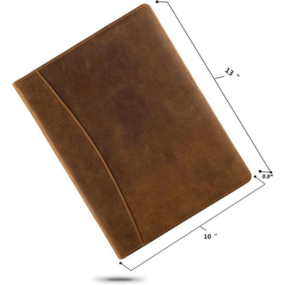 Jack&Chris Leather Portfolio, A4 Document Folder Legal Pad Padfolio, Professional Writing Letter Notepad Clipboard Sleeve Organizer, Resume Folio Binder for Men&Women,JC1823