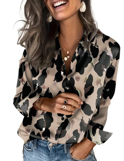Zeagoo Satin Blouses for Women Silk Button Down Shirts Long Sleeve Business Casual Tops