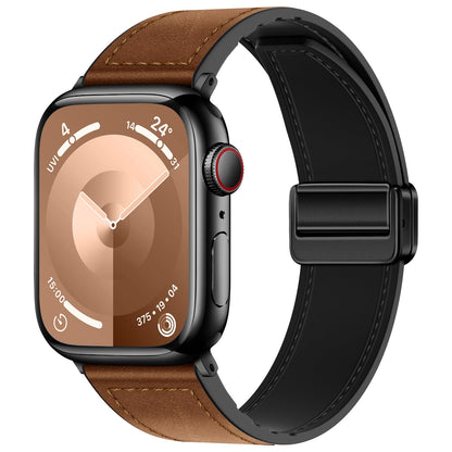 Eweison Genuine Leather Band Compatible with Apple Watch Band 44mm 45mm 46mm 49mm for Men Women,Adjustable Magnetic Strap Top Grain Leather Wristband for iWatch Series 11 10 9 8 7 6 SE 5 4 Ultra 3 2 1
