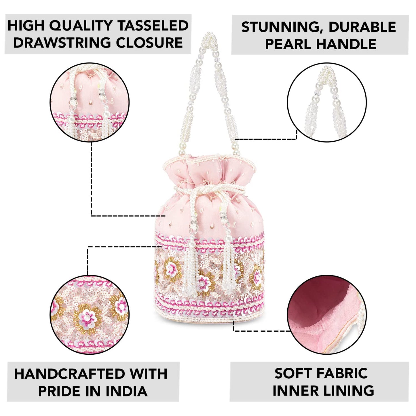 Aheli Indian Potli Bags Gift for Women Evening Bag Clutch Ethnic Bride Purse with Drawstring Mothers Day Gifts for Mom