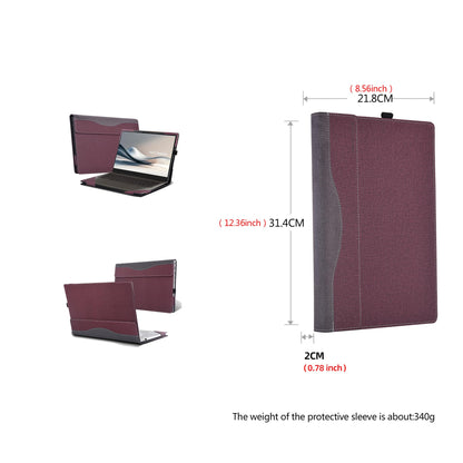 Laptop Case for ASUS Zenbook S 14 (UX5406 UX5406SA) | Zenbook A14 UX3407 UX3407QA UX3407RA14 PU Leather Protective Bag Detachable Shell (Wine red)