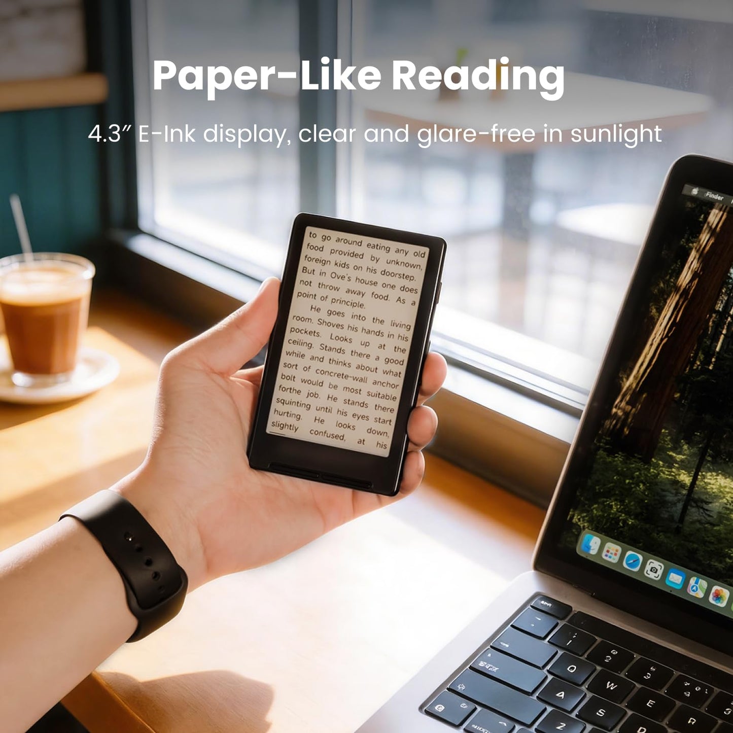 XTEINK X4 E-Book Reader (Developer Edition), 4.3" Pocket E-Ink eReader, Physical Page-Turn Buttons, Ultra-Thin 0.23" & 2.72 oz, Magnetic-Ready Design, Distraction-Free Reading, 16GB, Mist Gray
