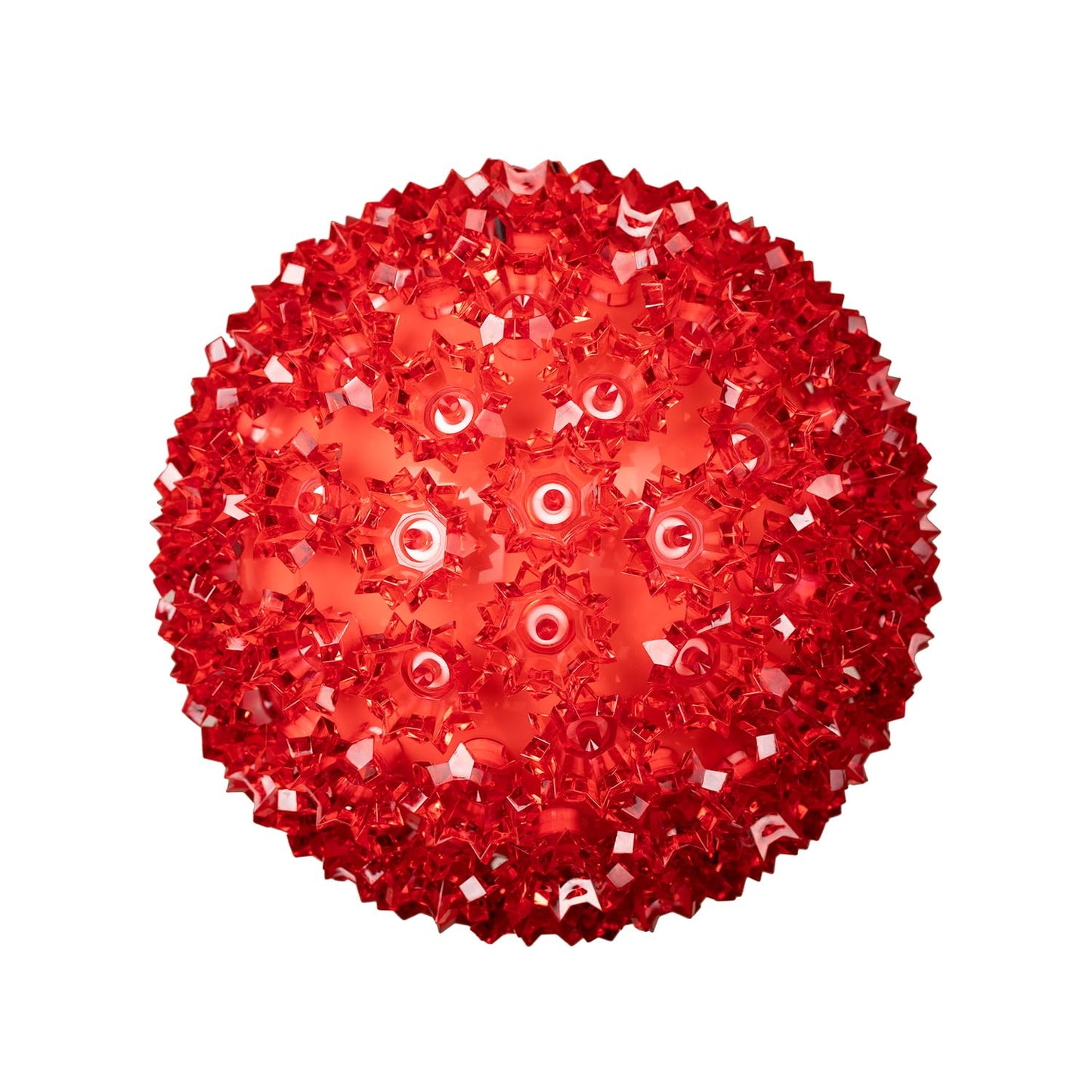 Novelty Lights LED 10in 150 Light Starlight Sphere, Red, Extra Large Ornament Ball Light, 5ft Hanging Cord with S Hook, 12ft Power Cord with Stackable Plug, Commercial Grade