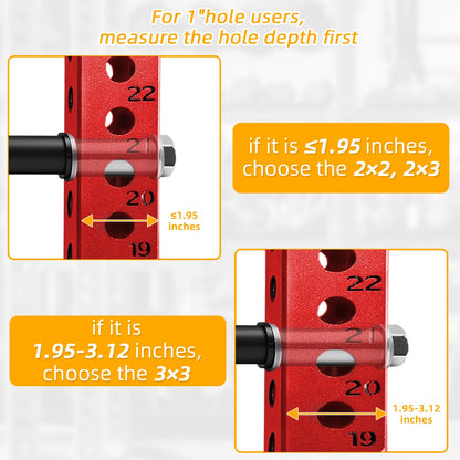 Weight Plate Holder for Power Rack Attachment, Squat Rack Weight Storage for 1 inch Olympic Weight,Compatoble with 2x2, 2x3, 3x3 Power Cage, Fit 1"and 5/8" Hole (3×3)