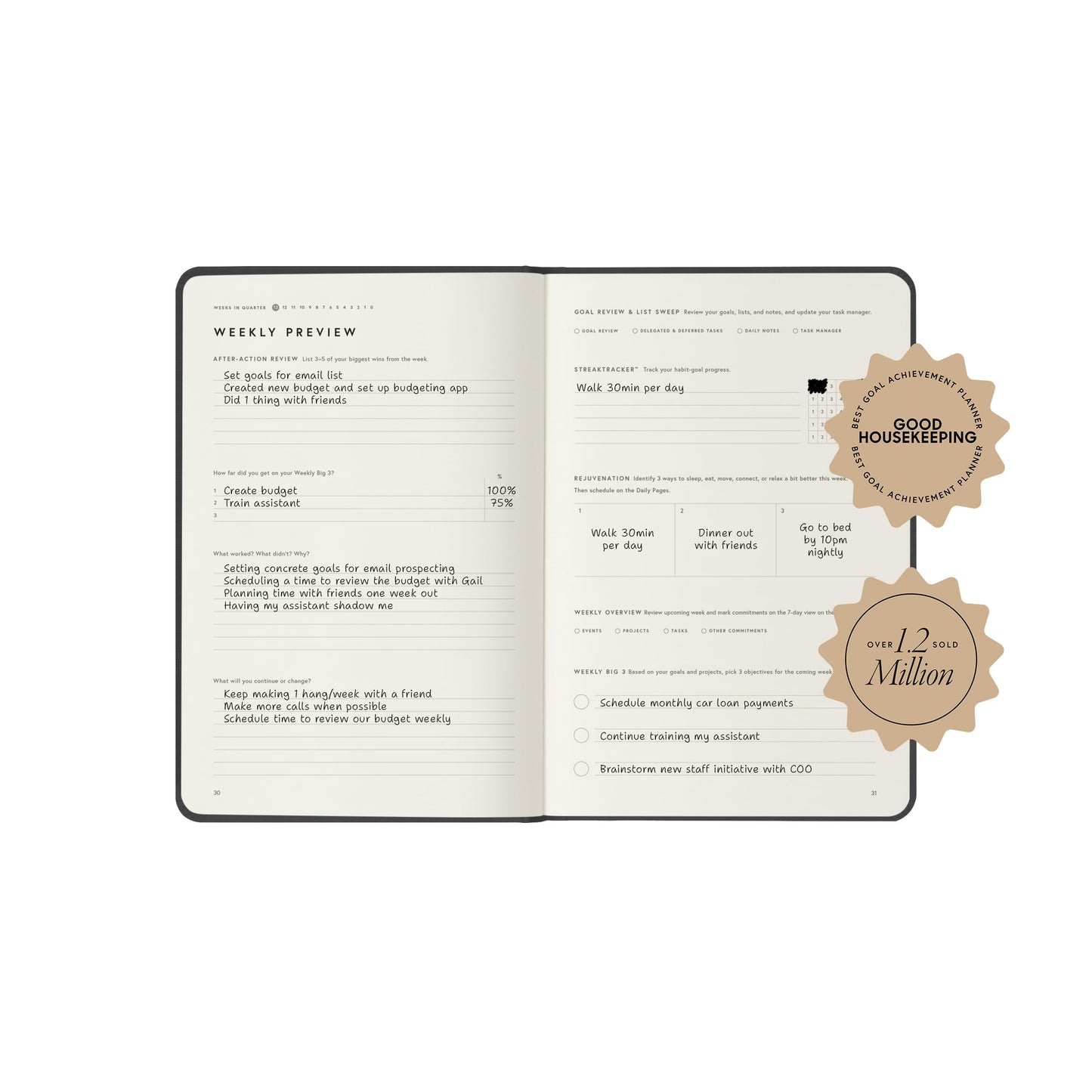 Full Focus Oatmeal Linen Planner by Michael Hyatt - The #1 Daily Planner to Set Annual Goals, Increase Focus, Eliminate Overwhelm, and Achieve Your Biggest Goals - Hardcover