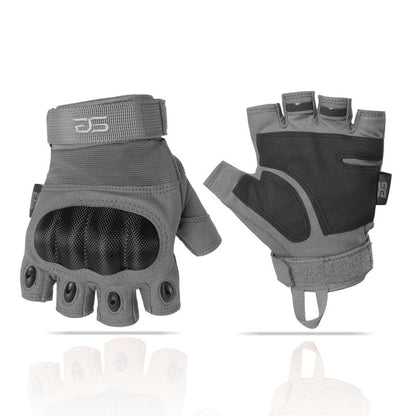 Glove Station Fingerless Knuckle Gloves for Men - Motorcycle Gloves for, Airsoft, Hunting, Work and Hiking - Gray, X-Large