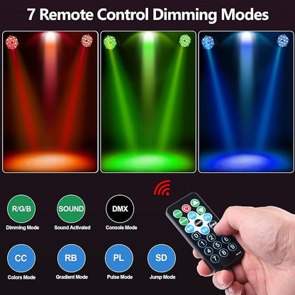 36 LED Par Lights, RGB Par Can Light Stage Lights, 10 Modes DJ Lights Stage Lighting Uplights with Sound Activated Remote Control & DMX Uplights for Events Wedding Party