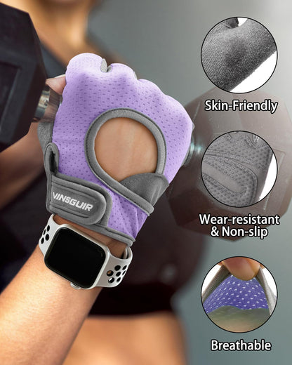 VINSGUIR Workout Gloves for Women and Men, Breathable Weight Lifting Gloves for Gym Exercise, Fitness, Training, and Cycling, with Excellent Grip and Cushion Pads