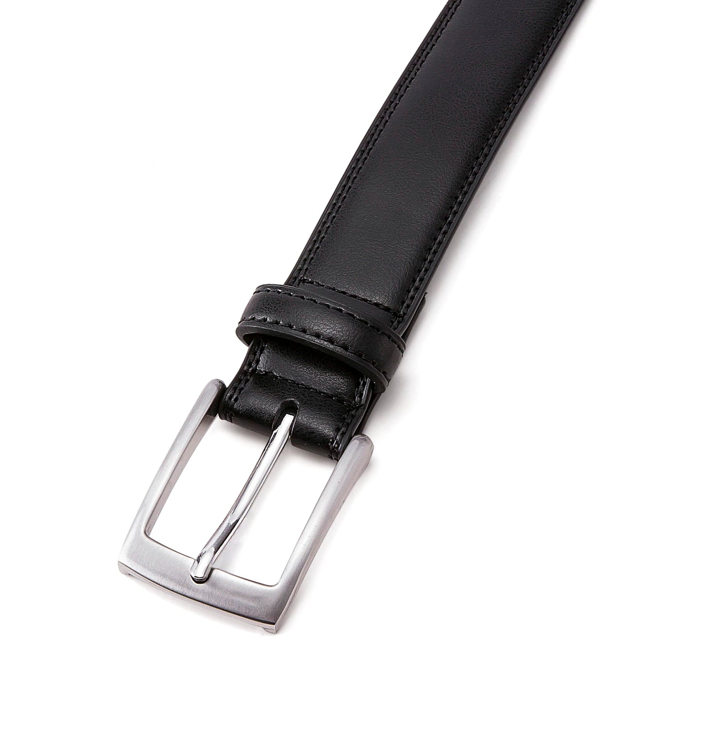 MILORDE Leather Black Belts, Fashion & Classic Design for Dress and Causal (Size 48 (Waist 46), Basic Black)