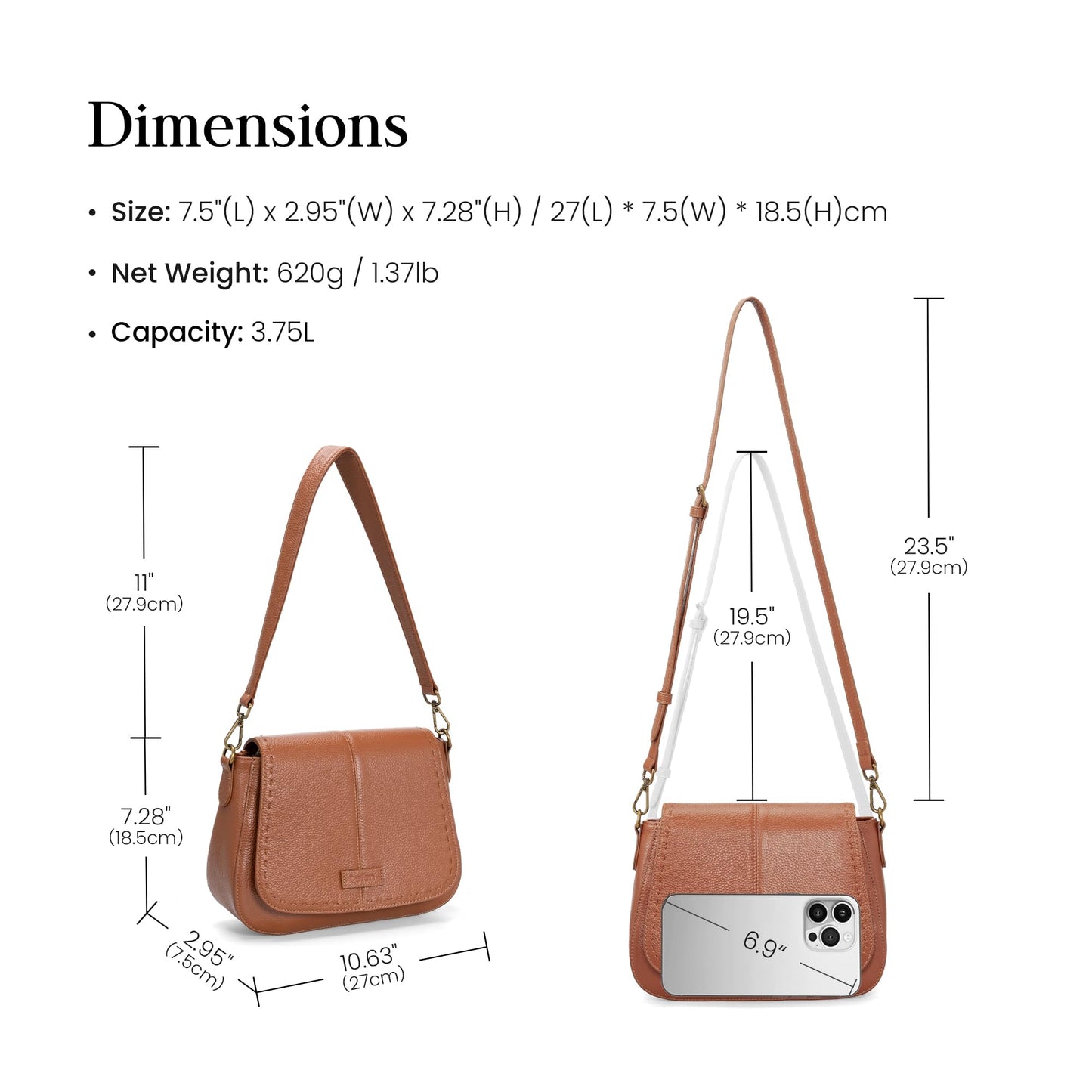 befen Genuine Leather Crossbody Purse for Women Brown Purse RFID Crossbody Bag for Travel Soft Real Leather Saddle Bags with RFID Blocking Trendy Medium Purses Women's Shoulder Handbags for Everyday