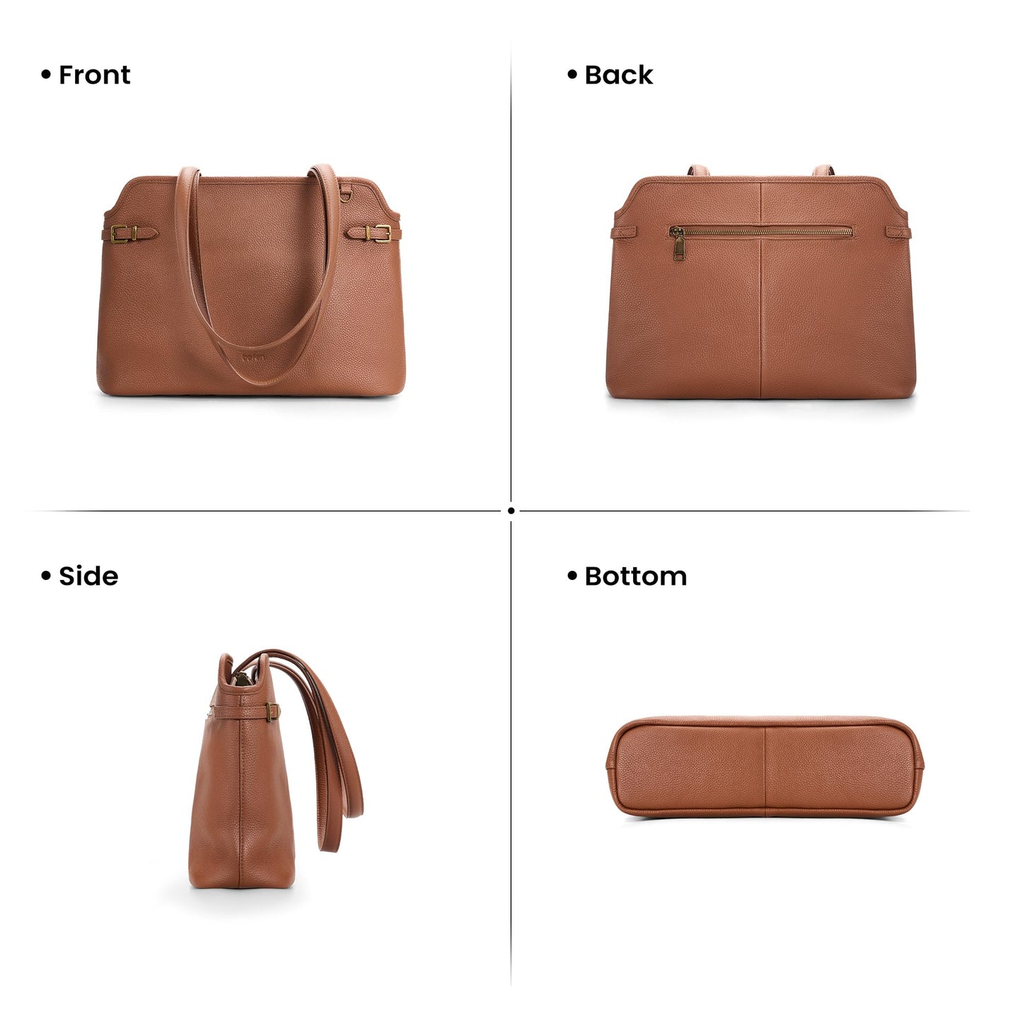 befen Deep Brown Vintage Leather Tote Bag for Women Medium, Soft Satchel Handbag Designer Style Purse