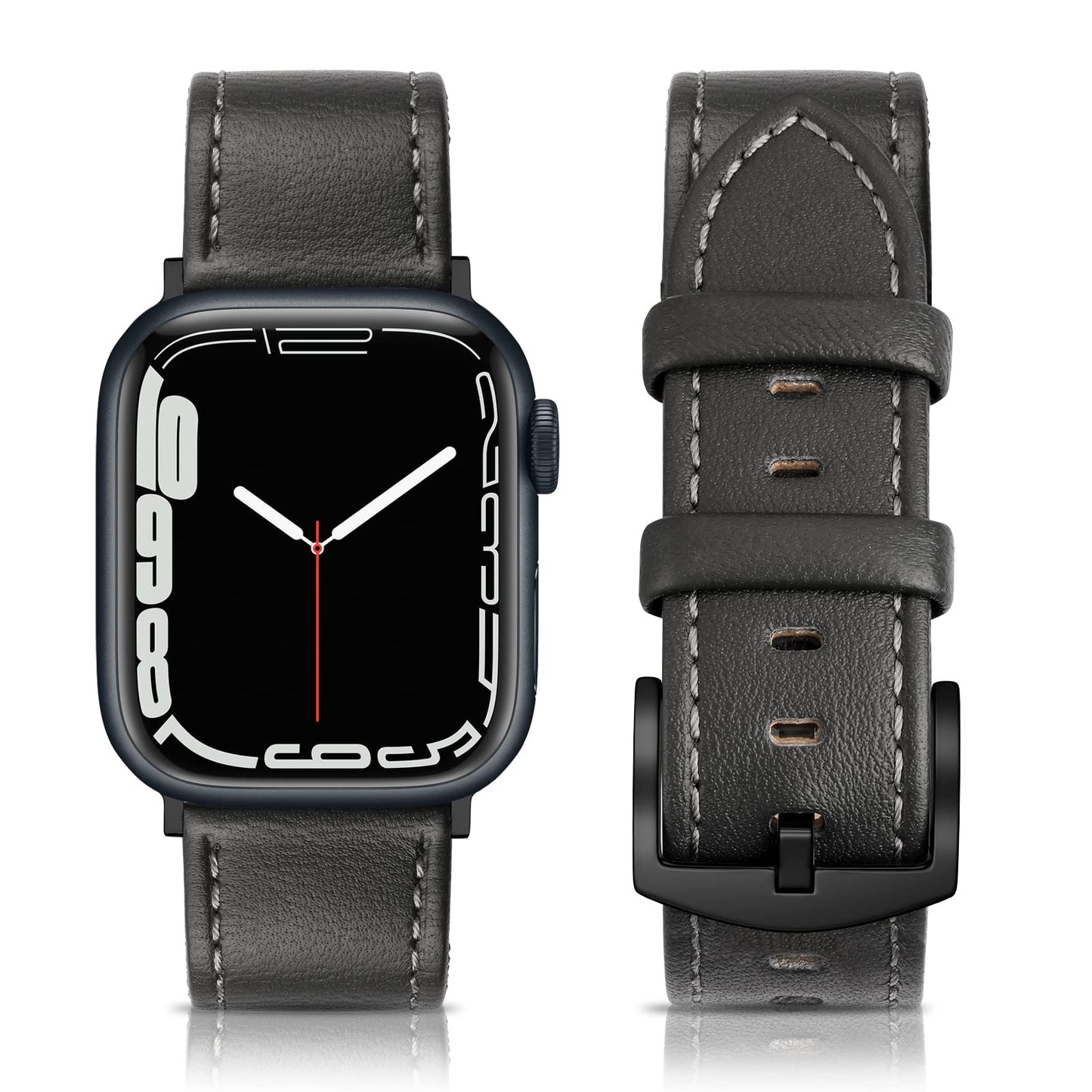 EDIMENS Leather Bands Compatible with Apple Watch 49mm 45mm 42mm 44mm Band Men Women, Vintage Genuine Leather Wristband Replacement Band Compatible for Apple Watch iwatch Series 9 8 7 6 5 4 3 2 1 SE2