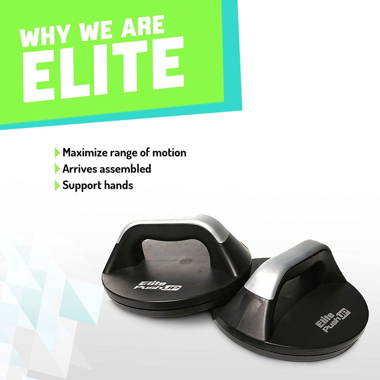 Elite Sportz Push Up Bars - You Will Feel Less Wrist Pain Than When Doing Normal Pushups. Very Sturdy and Won’t Slide Around
