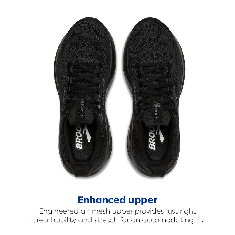 Brooks Women’s Adrenaline GTS 25 Supportive Running & Walking Shoe - Black/Black/Ebony - 9 X-Wide