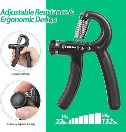 NIYIKOW Grip Strength Trainer - Adjustable Hand Grip Strengthener for Forearm & Finger Strength | Ideal for Musicians & Athletes